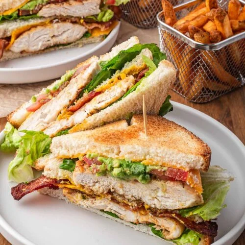 Loaded toasted chicken club sandwich